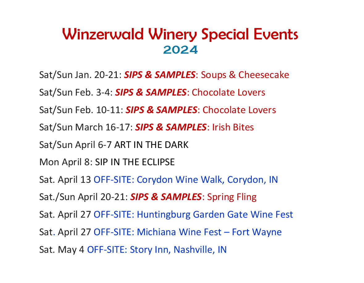News & Events Winzerwald Winery